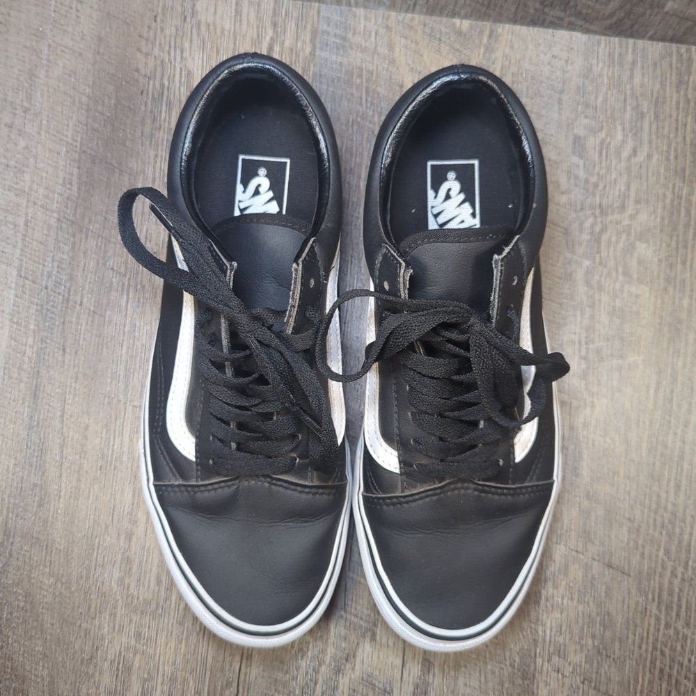 Vans Old Skool Men's 7.5 Women's 9 Black White Low Top Skate Sneakers Classic - Picture 5 of 13
